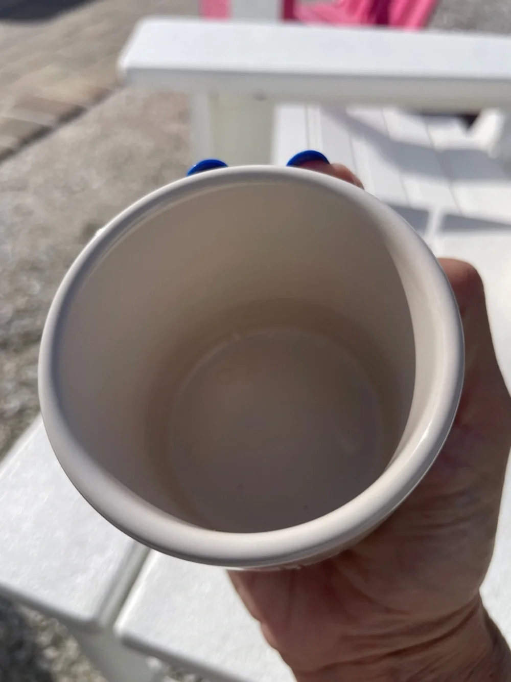 Rae Dunn Cream Ceramic Tumbler with Gold HELLO Lettering